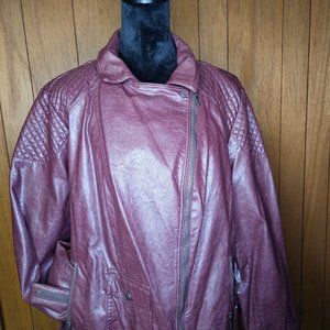 Tommy Hilfiger Faux Leather Jacket For Women Burgundy Size 2X